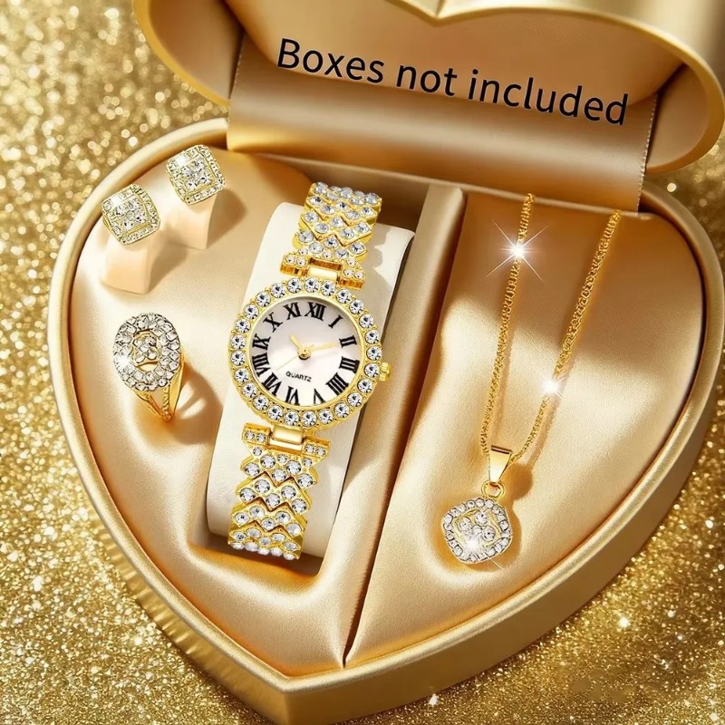 Luxury Watch Kit - 5 SZT. Luksusowy Zestaw Biżuterii Damskiej
