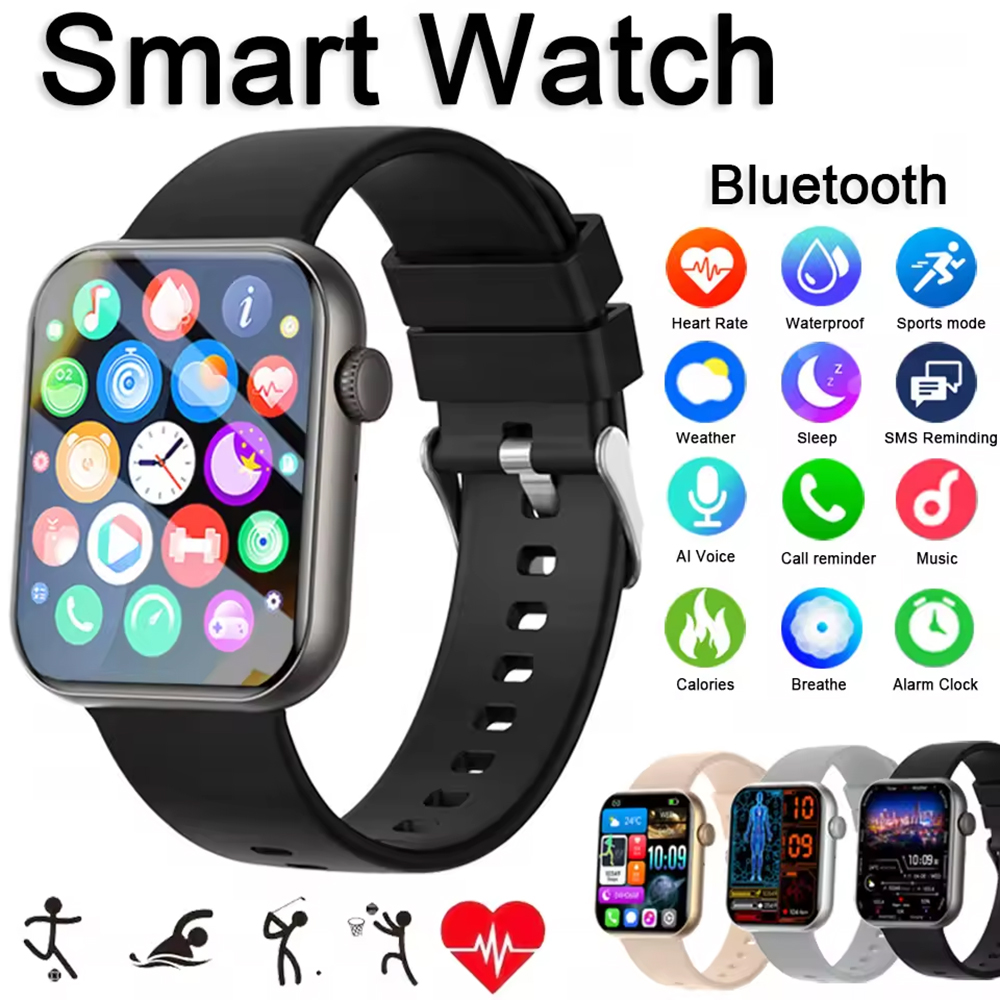 Luxury Watch On Rubber Strap - Luksusowy Smartwatch Monitor Zdrowia Sterowany Głosem