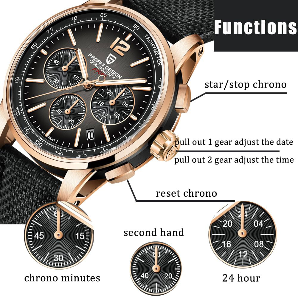 Luxury Watch Brand - PAGANI DESIGN Nowy Męski Zegarek 41mm