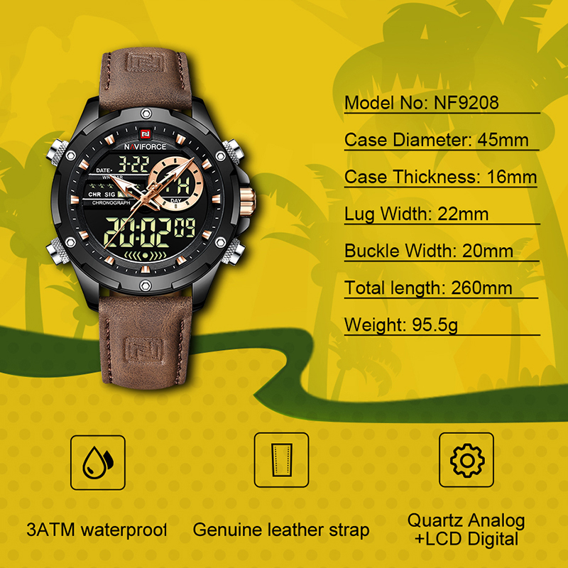 Luxury Watch Zone - Nowe zegarki męskie NAVIFORCE, kwarcowy chronograf,