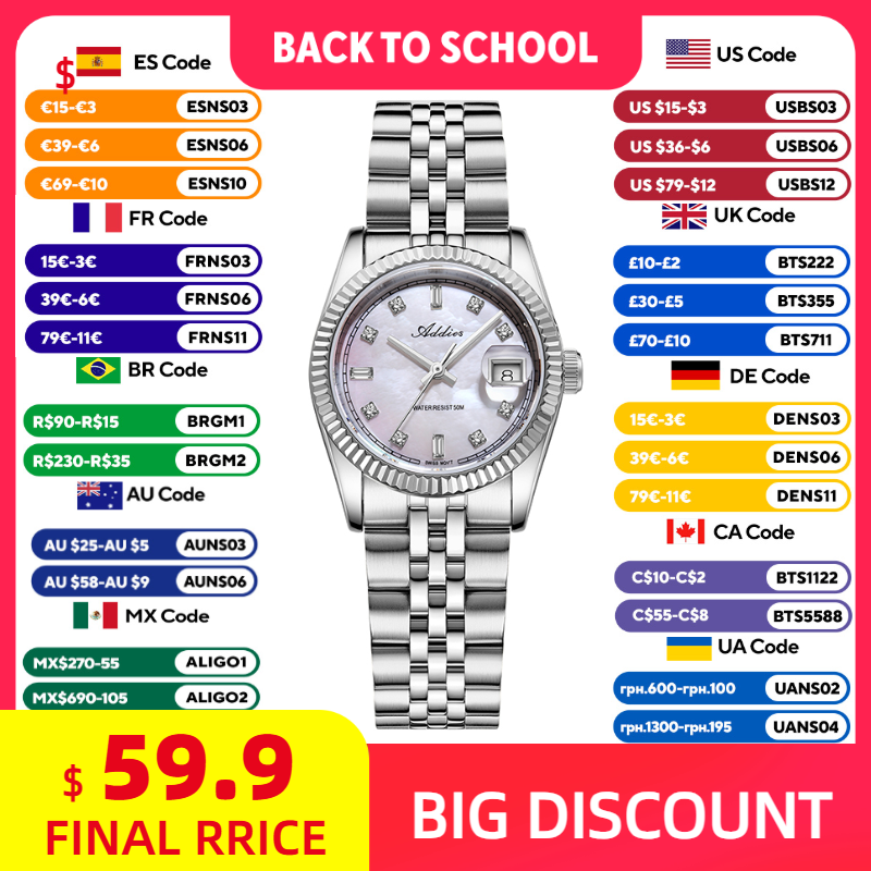 Luxury Women'S Watch - ADDIES 585 Kwarcowe Zegarki Damskie Szkło