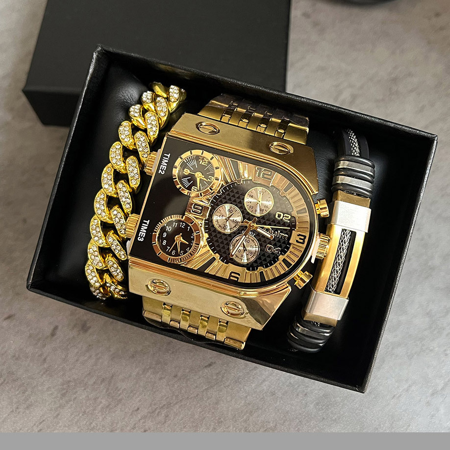 Męski luksusowy prostokątny zł – Luxury Watch Face recenzja i cena