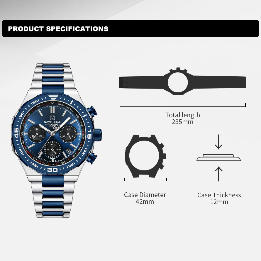 NAVIFORCE modny zegarek dla mę – Luxury Watch Face recenzja i cena