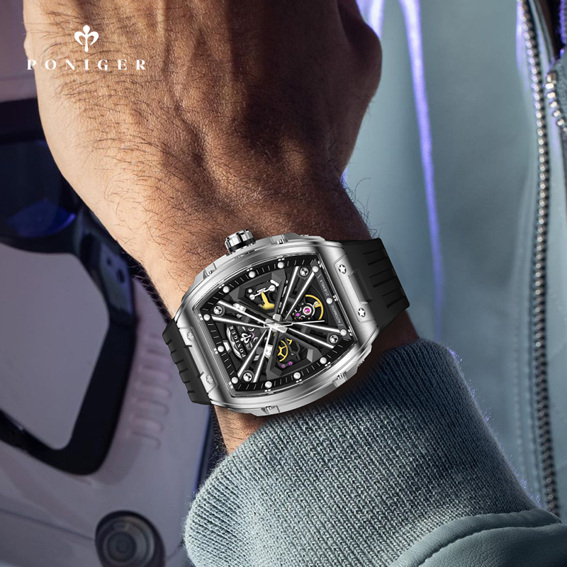 PONIGER Luksusowy Automatyczny – Luxury Watch On Rubber Strap recenzja i cena