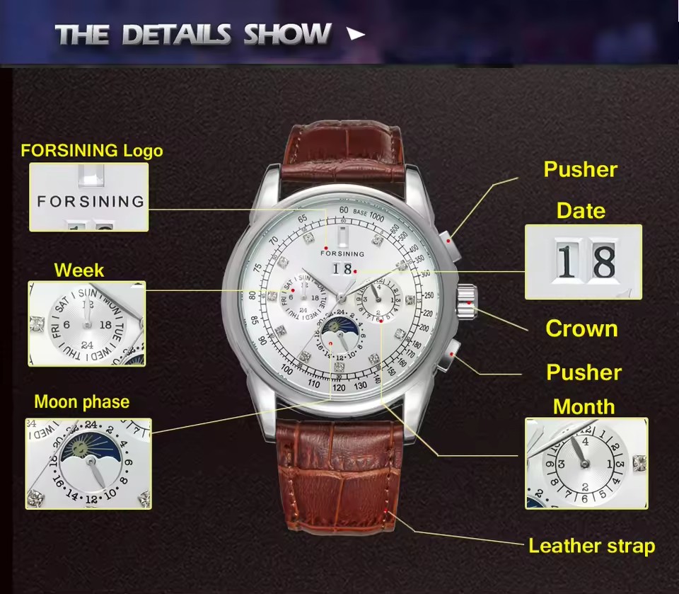 Replika FORSINING Wielofunkcyj – Patek Philippe Watch Nautilus recenzja i cena